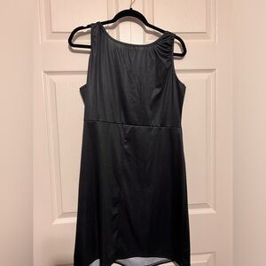 Stretchy shiny black dress